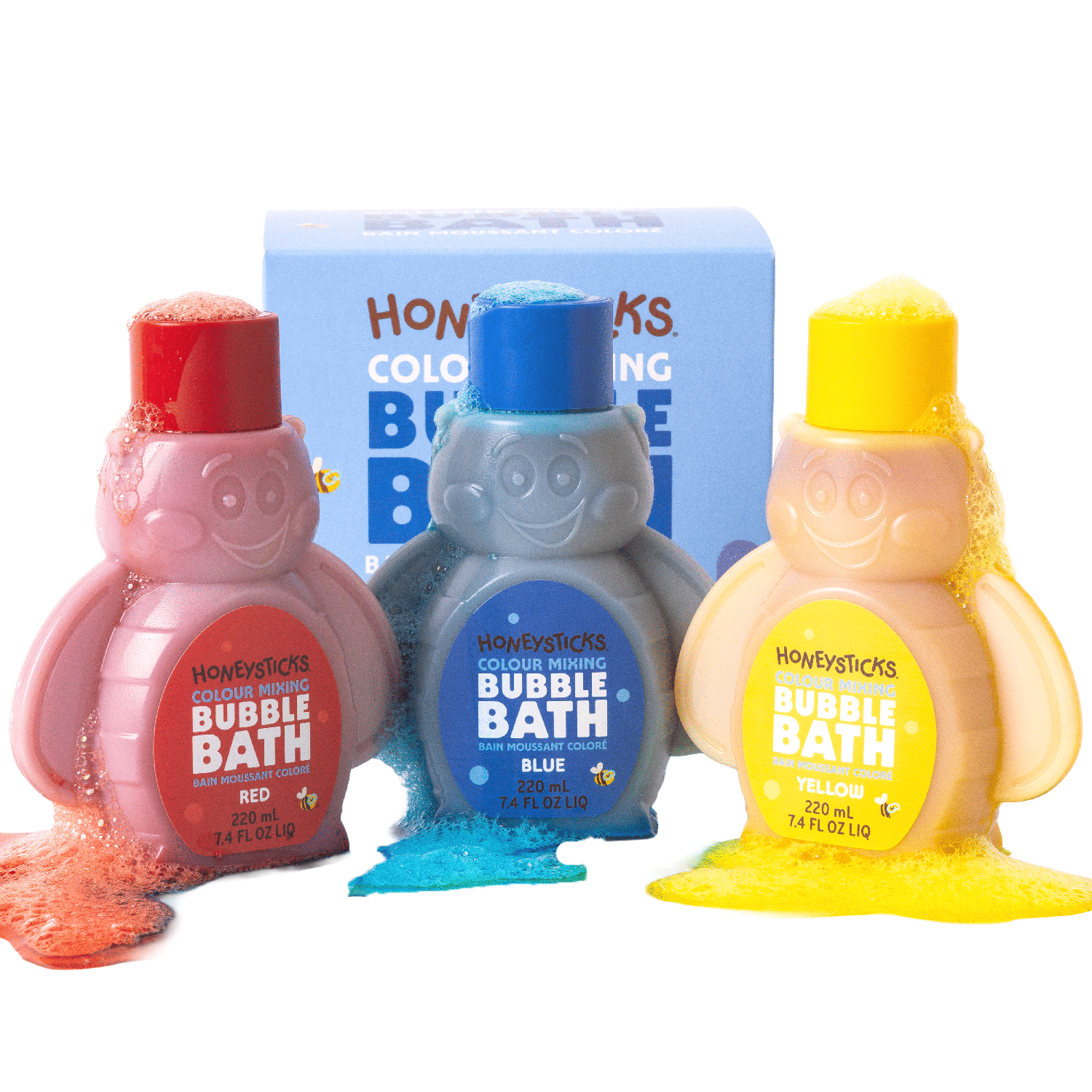 Honeysticks Bubble Bath Colour Mixing 3pk 220ml
