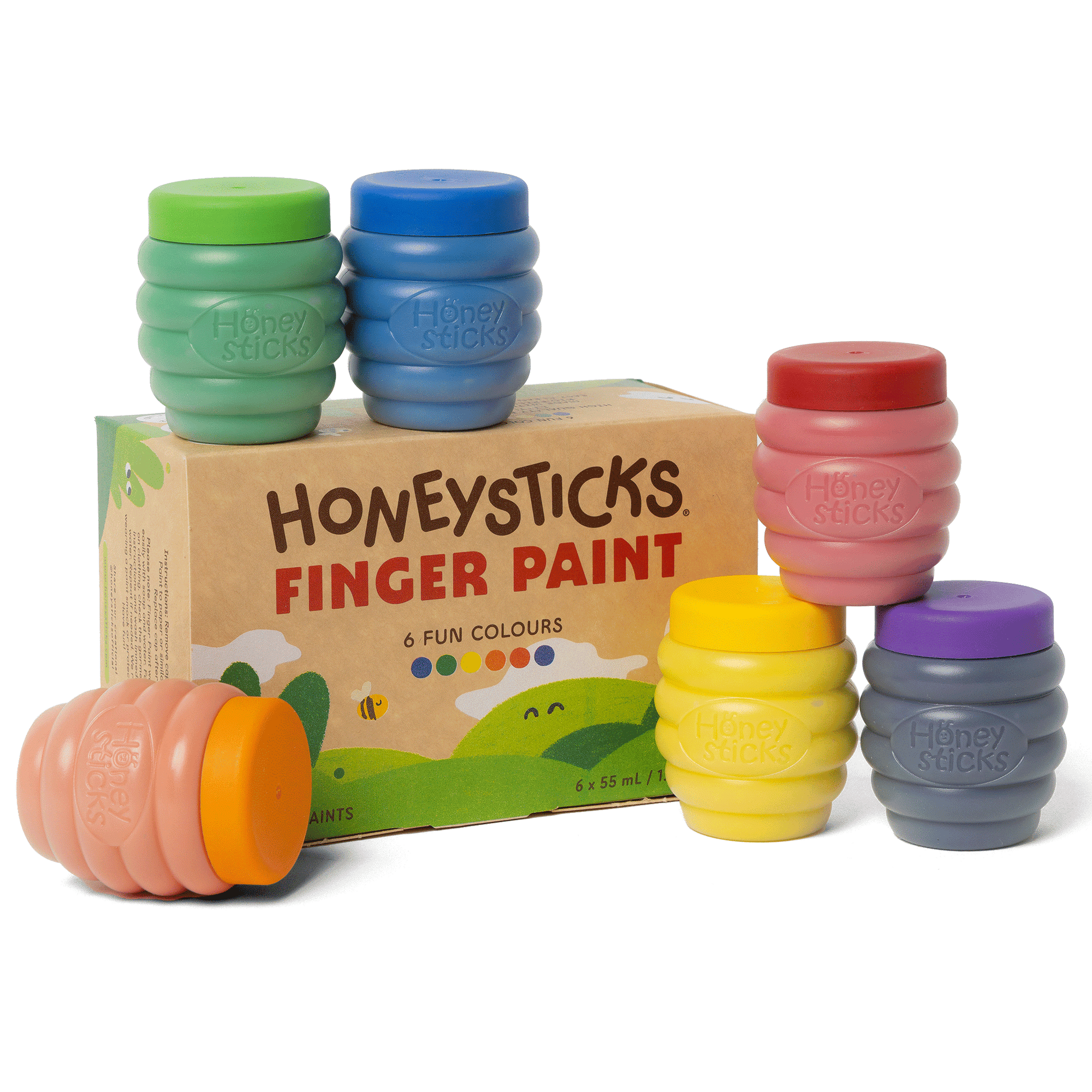 Honeysticks Finger Paints 6pk 55ml